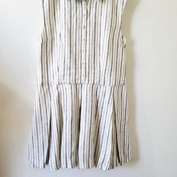 Unworn Reformation Arella Linen Mini Shirt Dress in Elsie Stripe Stripe - Picture 6 of 12